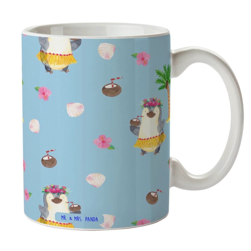 Tasse Pinguin Kokosnuss Muster Tasse mit Motiven, Keramiktasse, Tasse, Kaffeetasse, Bürotasse, Teetasse, Porzellantasse, Tasse mit Zitaten, Geschenktasse, Pinguin, Urlaub, Aloha, Hawaii, Pinguine, Kokosnuss