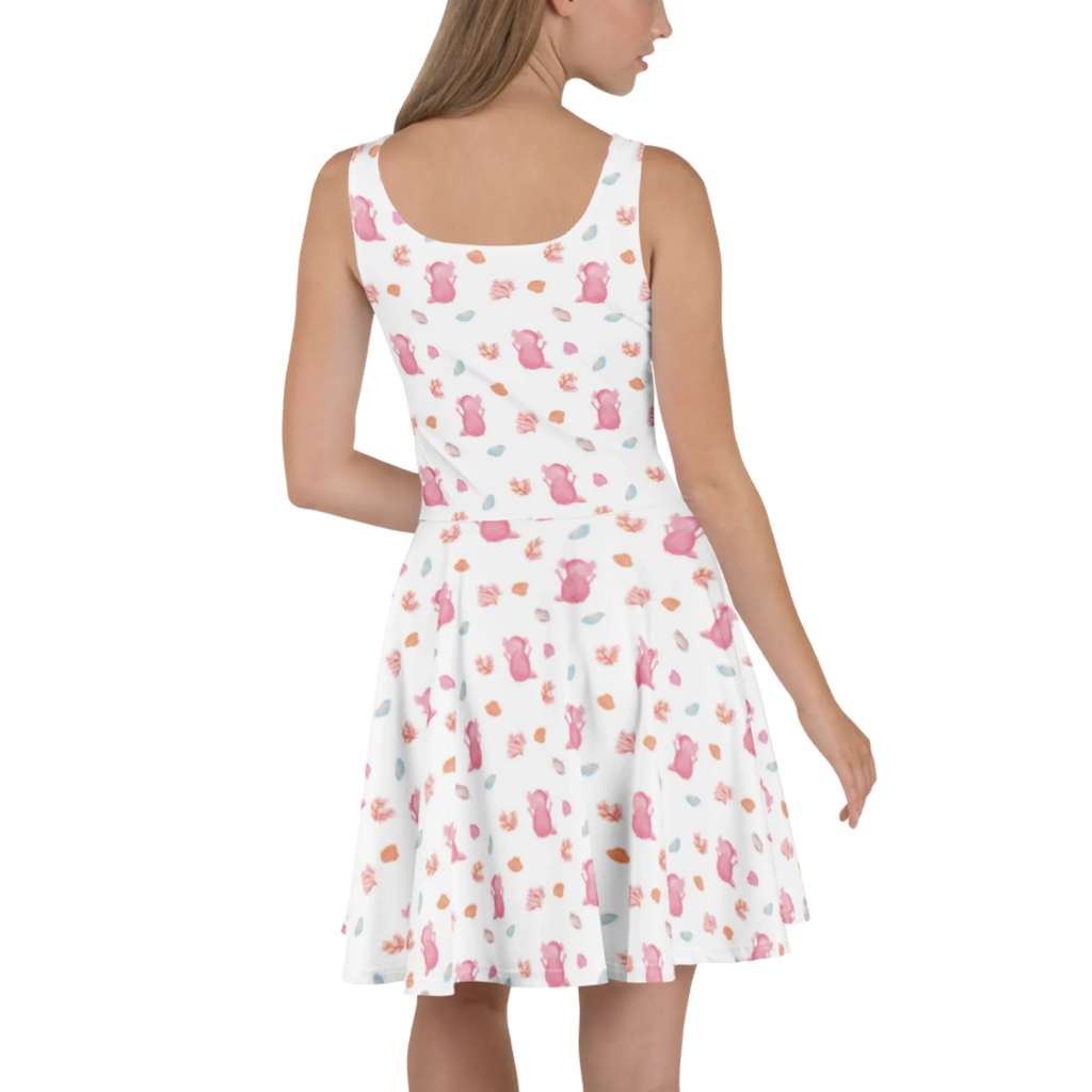 Summer dress axolotl Hooray Sommerkleid, Kleid, Skaterkleid, Axolotl, Molch, Schwanzlurch, Freude, Lurch, Axolot, Zufriedenheit, Spaß, Lurche, fröhlich, Motivation