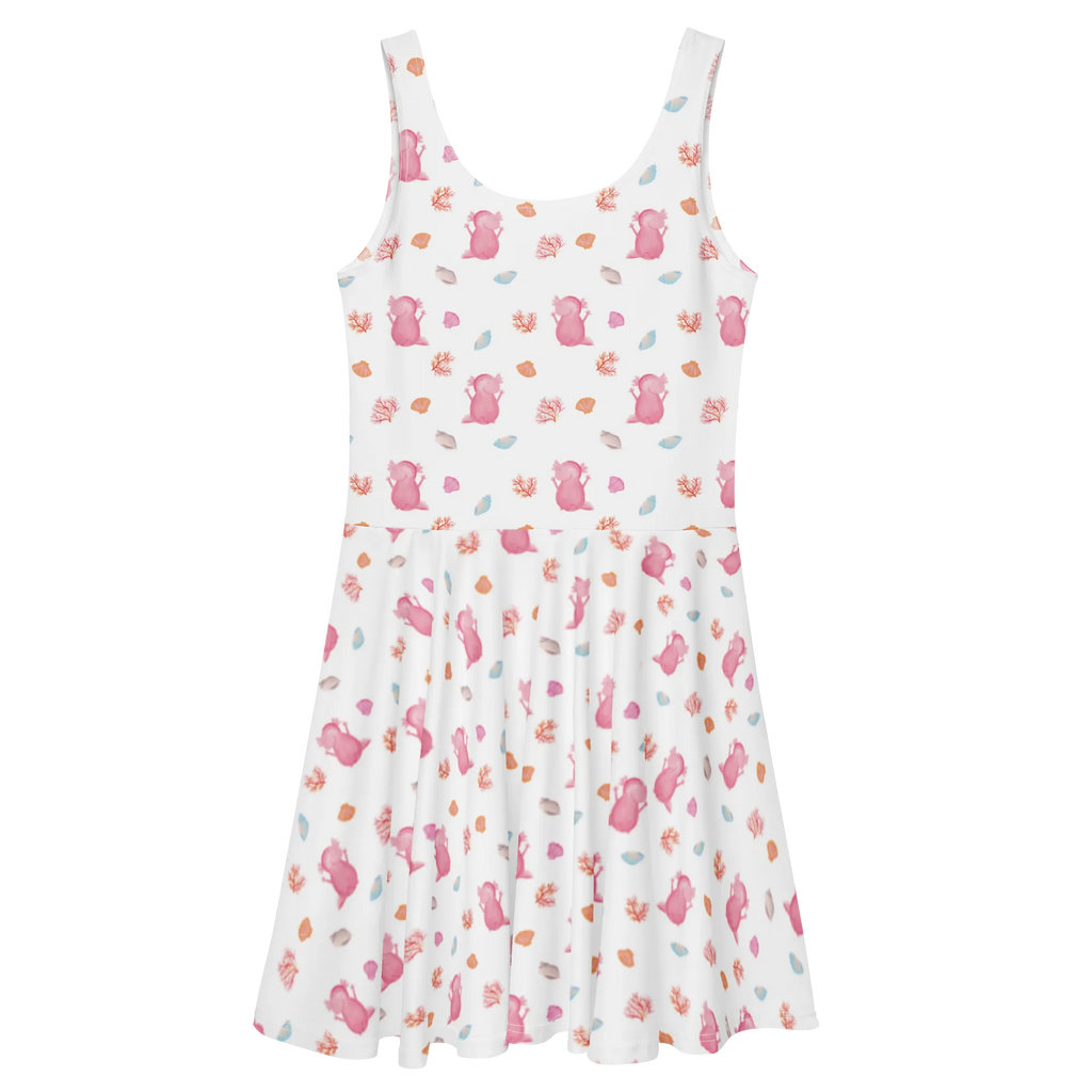 Summer dress axolotl Hooray Sommerkleid, Kleid, Skaterkleid, Axolotl, Molch, Schwanzlurch, Freude, Lurch, Axolot, Zufriedenheit, Spaß, Lurche, fröhlich, Motivation