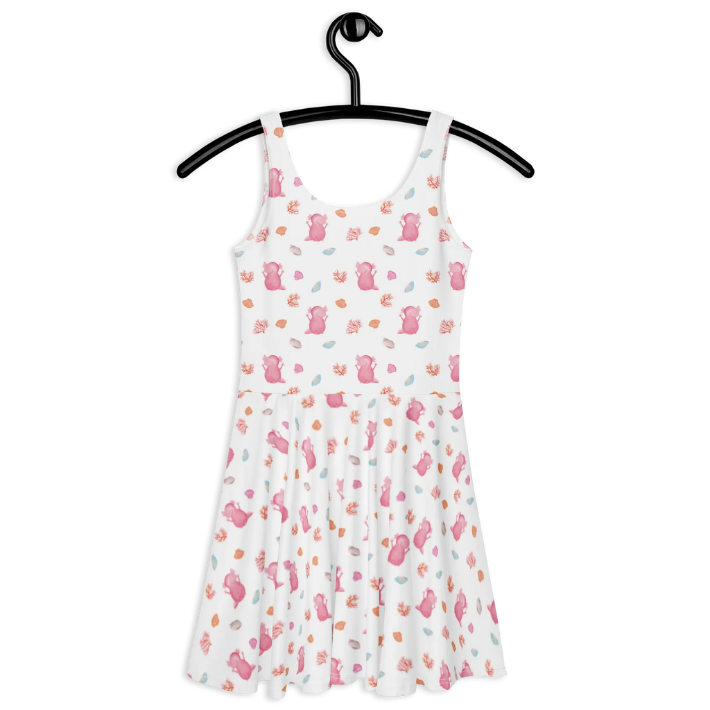 Summer dress axolotl Hooray Sommerkleid, Kleid, Skaterkleid, Axolotl, Molch, Schwanzlurch, Freude, Lurch, Axolot, Zufriedenheit, Spaß, Lurche, fröhlich, Motivation
