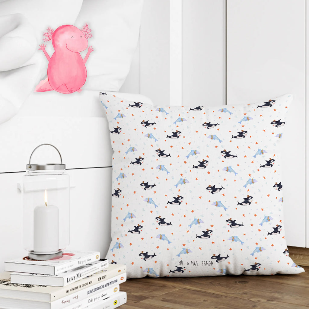 Cushion orca cylinder sofa, Pillow, cushion, pillows, pad, soft, fluffy, bedroom, bed, 40x40, 40 x 40, couch, settee, pillow case, Seafood, aquatic animals, ocean, sea, fish, shells, corals, reef, whale, narwhal, sea urchin, lobster, platypus, turtle, manatee, crocodile, orca, shrimp, gifts for seafood lovers, water world, underwater animals, underwater world, vacation, deep sea, seafood fans, gift ideas, seafood decoration, seafood posters, birthday, congratulations, confetti, feast, party, glitter, celebration