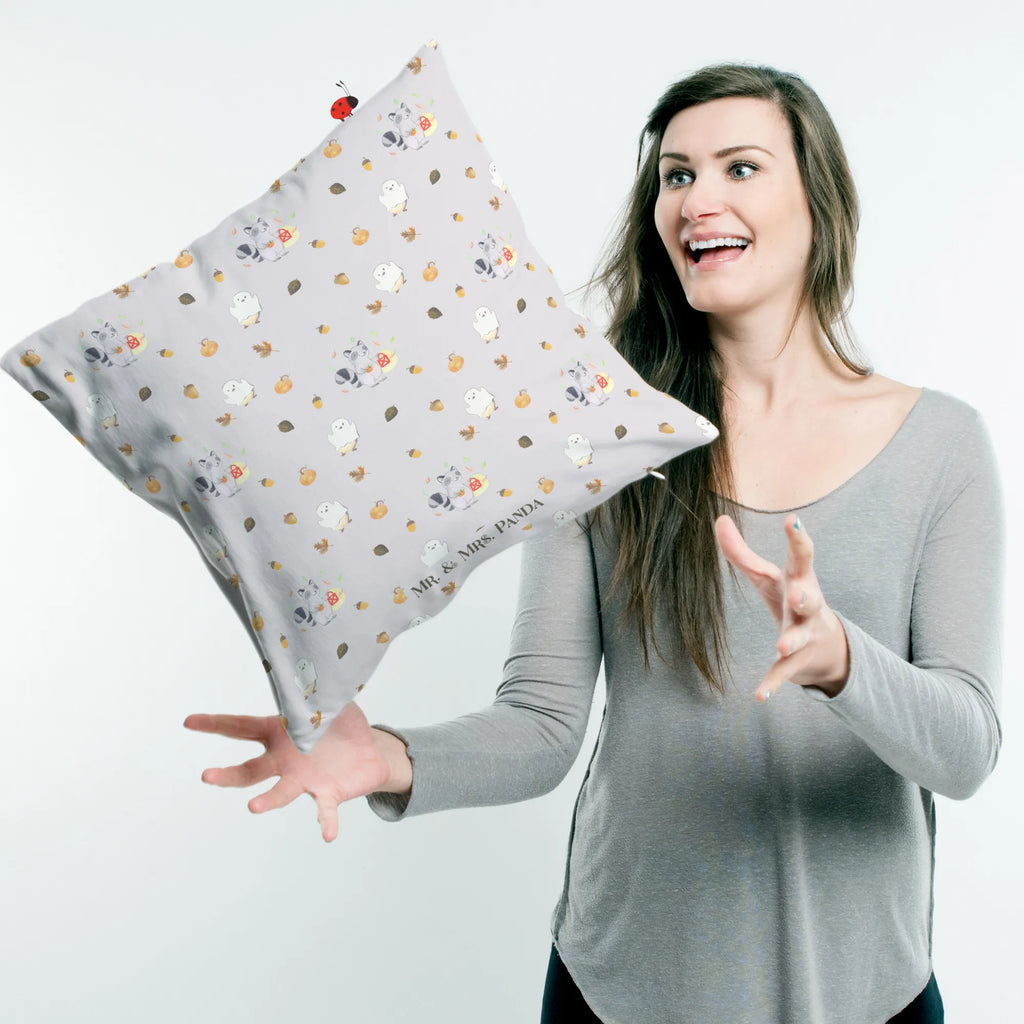 Cushion Raccoon Lantern cushion, bedroom, 40 x 40, fluffy, soft, 40x40, couch, pad, pillow case, settee, pillows, Pillow, sofa, bed, Halloween, decoration, Martin singing, decor, gifts, giving