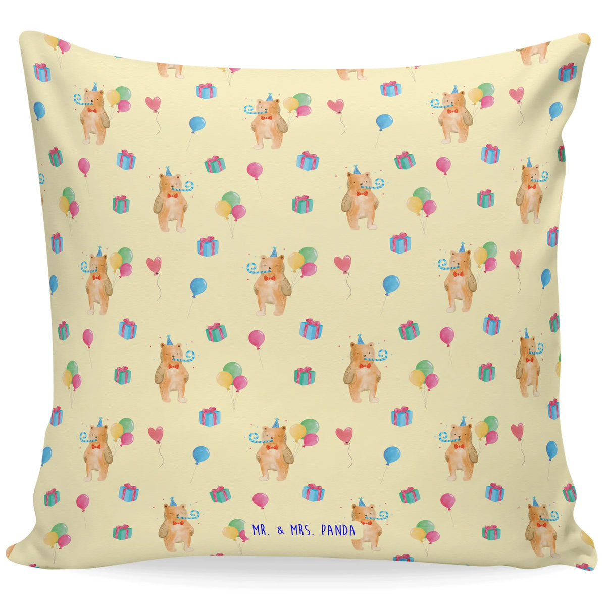 Cushion bear Birthday couch, 40 x 40, soft, 40x40, pillows, pillow case, bedroom, Pillow, settee, pad, sofa, fluffy, cushion, bed, bear, teddy, teddy bear, cuddly toy, Happy birthday