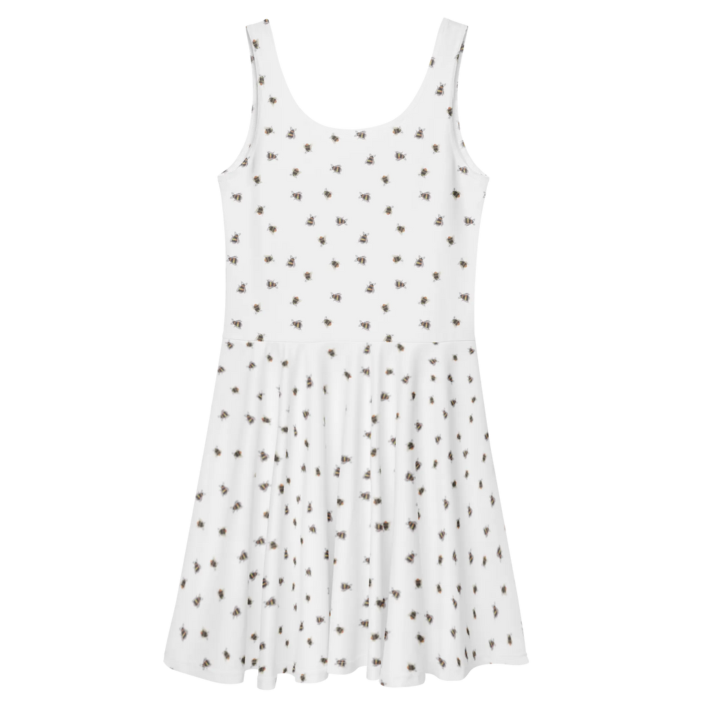 Sommerkleid Hummel flauschig Muster Kleid, Skaterkleid, Sommerkleid, Tiermotive, Gute Laune, lustige Sprüche, Tiere, Natur, Biene, Blume, Hummel, Flauschig