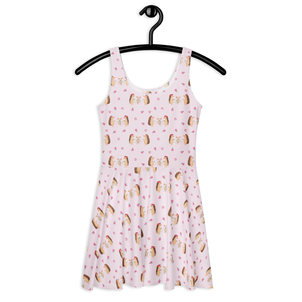 Sommerkleid Igel Seilhüpfen Muster Sommerkleid, Skaterkleid, Kleid, Tiere, Tiermotive, Lustige Sprüche, Gute Laune, Kinder, Igel, Kindergarten, Seilhüpfen, Maus, Seilspringen