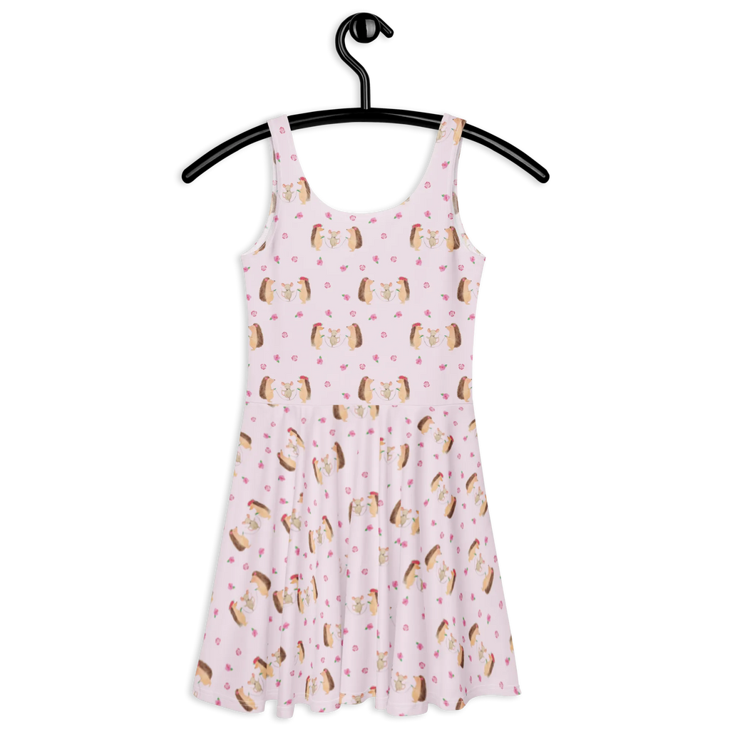 Sommerkleid Igel Seilhüpfen Muster Sommerkleid, Skaterkleid, Kleid, Tiere, Tiermotive, Lustige Sprüche, Gute Laune, Kinder, Igel, Kindergarten, Seilhüpfen, Maus, Seilspringen