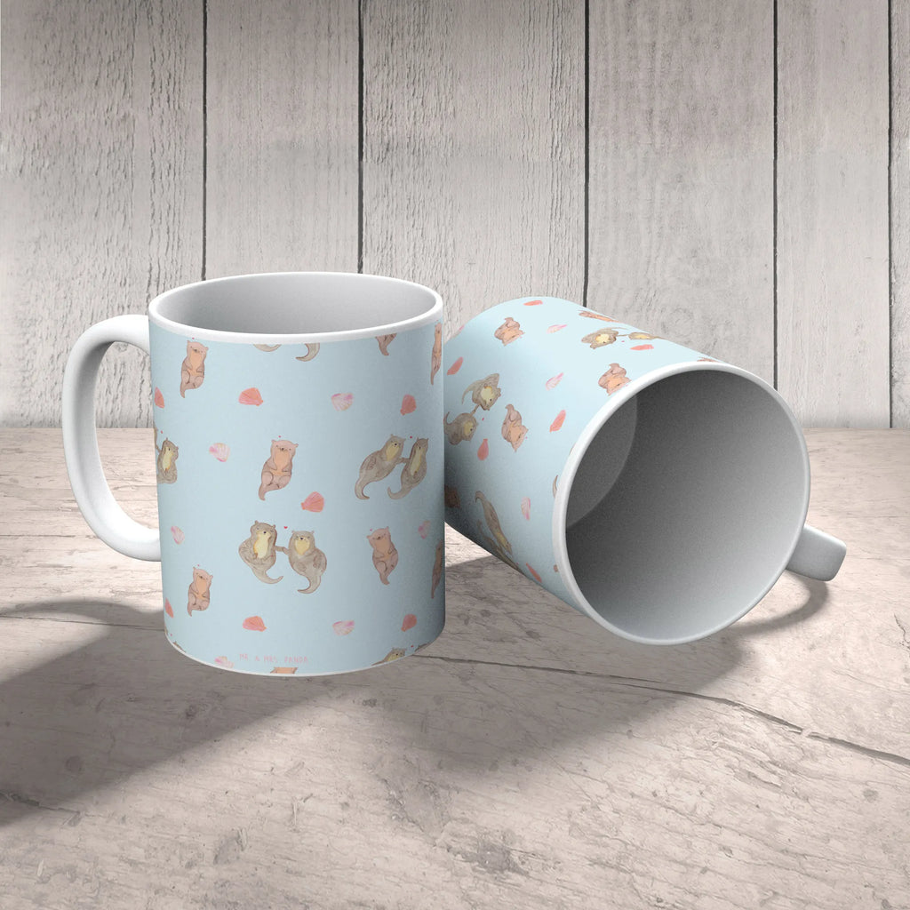 Tasse Otter Hände halten Muster Tasse mit Zitaten, Bürotasse, Kaffeetasse, Keramiktasse, Tasse, Teetasse, Geschenktasse, Tasse mit Motiven, Porzellantasse, Otter, Fischotter, Seeotter, Otter Seeotter See Otter
