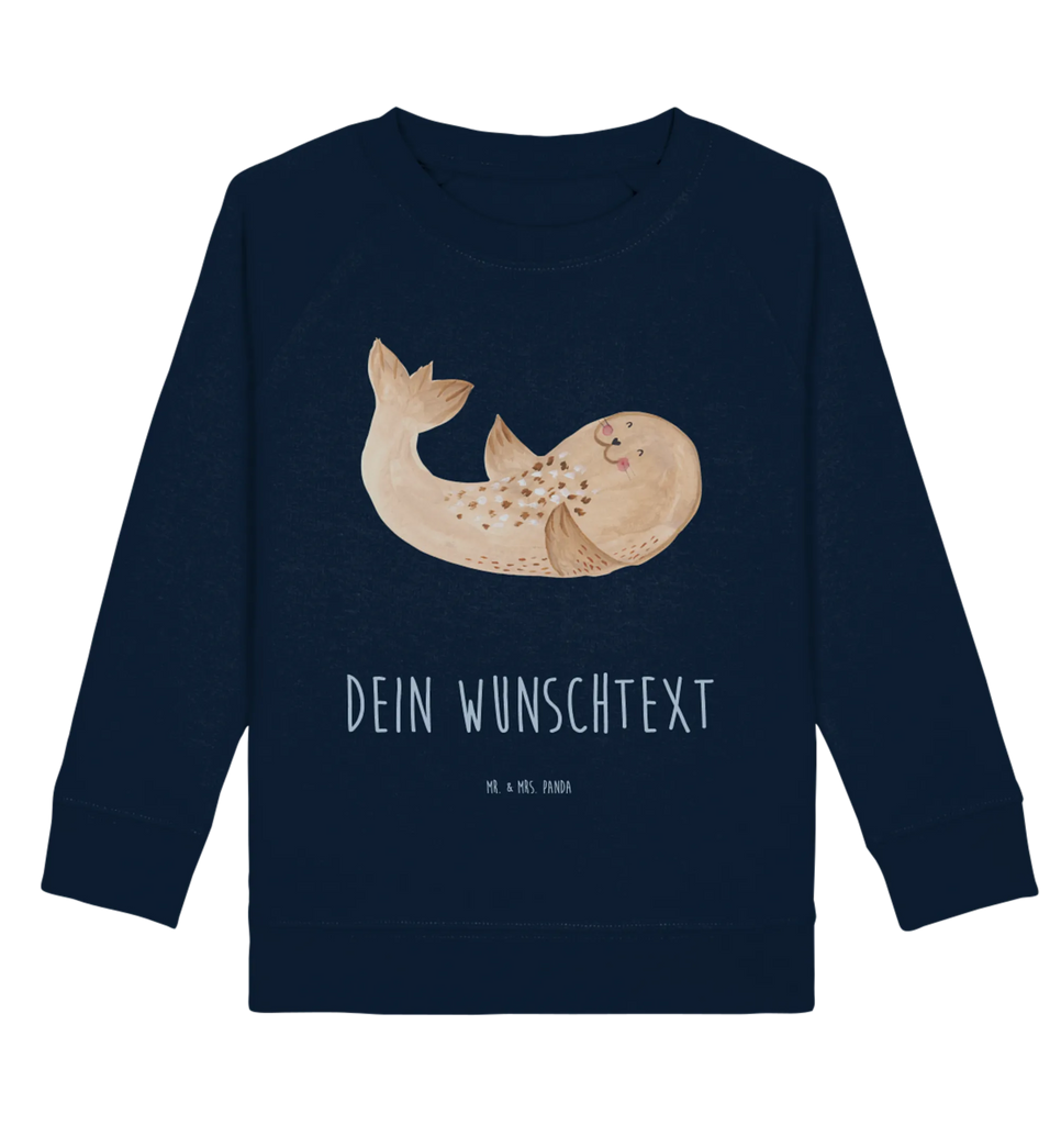 Personalisierter Kinder Pullover Robbe liegend Personalisierter Kinder Pullover, Personalisiertes Kinder Sweatshirt, Gute Laune, Lustige Sprüche, Tiere, Tiermotive, Meerestier, Robben, Freude, Nordsee, Ostsee, Lachen, Robbe, Seehund, Strand