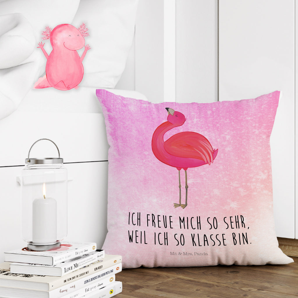 40x40 Kissen Flamingo stolz Kissenhülle, Kopfkissen, Sofakissen, Dekokissen, Motivkissen, Flamingo, stolz, Freude, Selbstliebe, Selbstakzeptanz, Freundin, beste Freundin, Tochter, Mama, Schwester