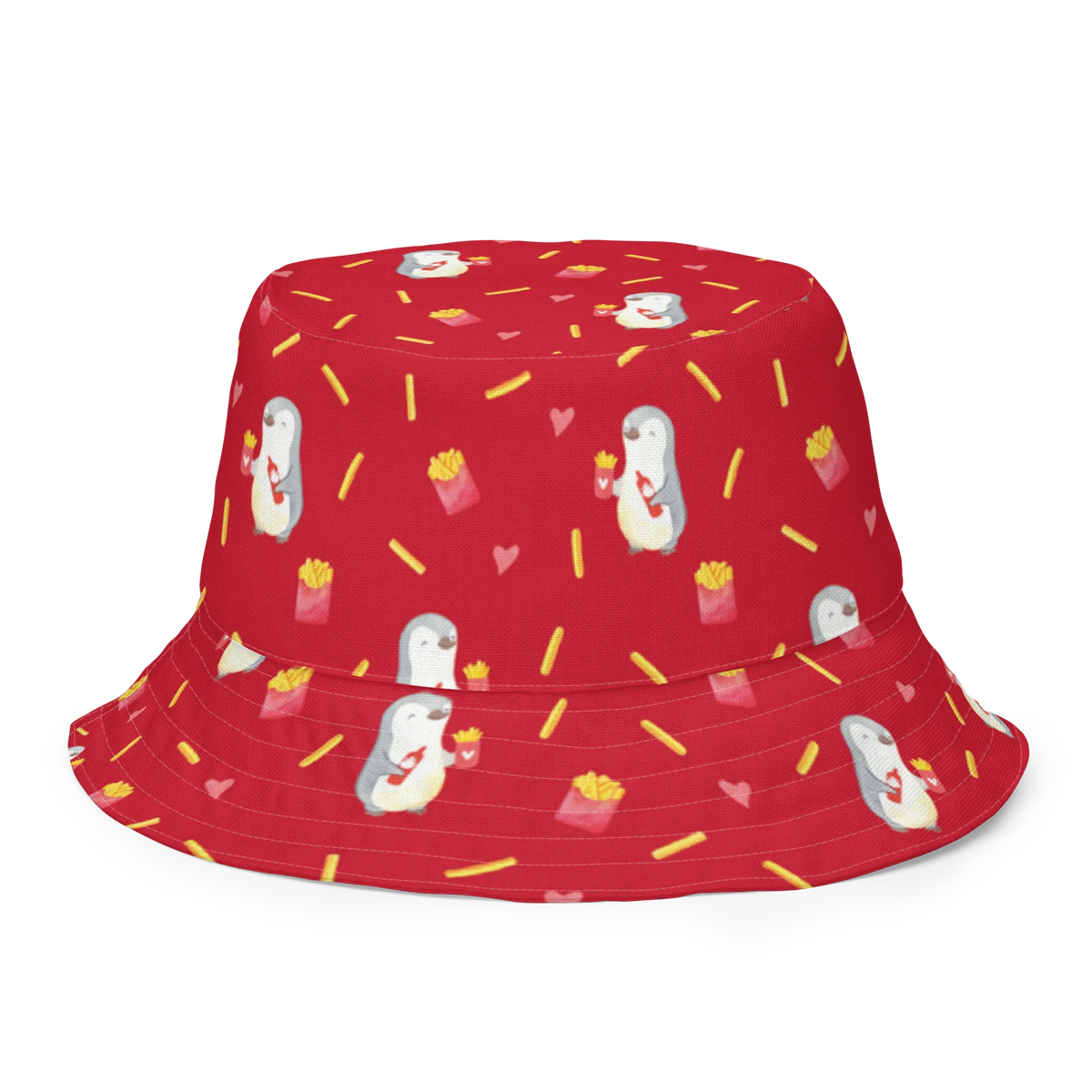 Sonnenhut Pinguin Pommes Muster Sonnenkappe, Sommermütze, Sonnenhut, Wendecap, Wanderhut, Strandhut, Stoffhut, Buschhut, Tropenhut, Sonnenschutzhut, Wendemütze, Schlapphut, Outdoorhut, Krempenhut, Freizeithut, Boonie Hat, Trekkinghut, Sommerhut, Sonnenmütze, Zweifarbiger Hut, Anglermütze, Safarihut, Wendehut, Bucket Hat, Fischerhut, Fischerkappe, Stoffmütze, Anglerhut, Freundin, Freund, Liebe, Liebesgeschenk, Jahrestag, Verlobung, Partner, Ehemann, Ehefrau, Heiraten, Heiratsantrag, Hocheitstag, für Männer, für Ehemann, Hochzeitstag, Geschenk für Partner, Mitbringsel, Valentinstag, Geschenk für Freundin, Geschenk für Frauen, Liebesbeweis