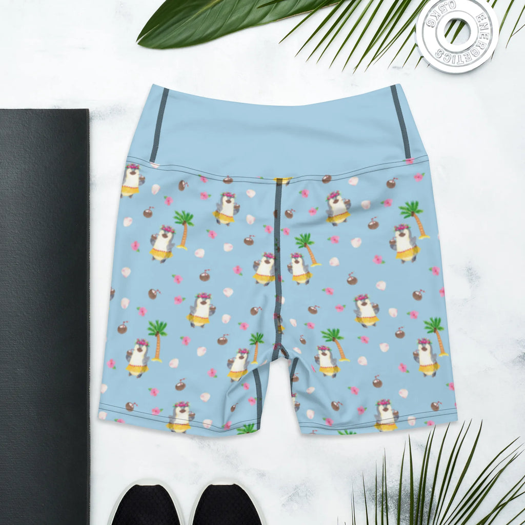 Yoga Shorts Penguin coconut Sportshorts Damen, Sportbekleidung, Sportshorts, Fitnesshose, Yogabekleidung, Sporthose, Yoga Shorts Damen, Yogashorts, Yoga Shorts, Pinguin, Urlaub, Hawaii, Pinguine, Kokosnuss, Aloha