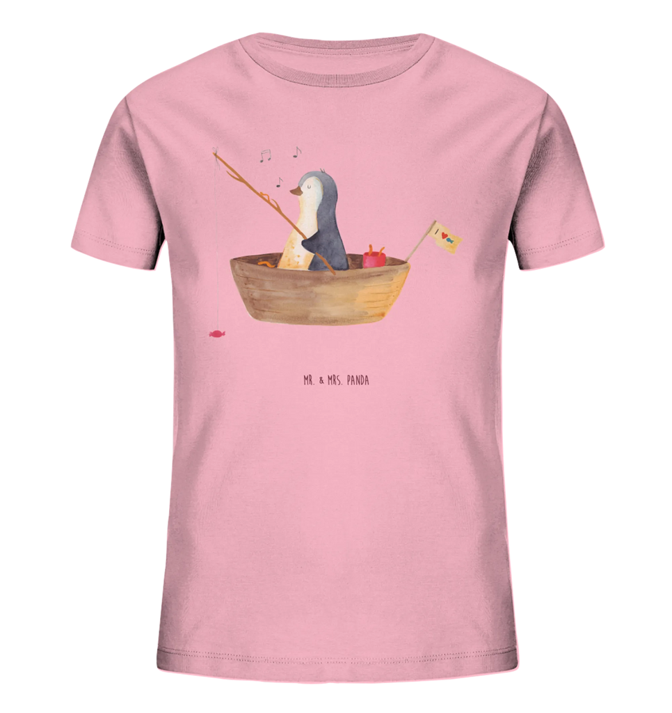 Organic Kinder T-Shirt Pinguin Angelboot Kinder T-Shirt Mädchen, Kinder T-Shirt Jungen, Kinder T-Shirt, Pinguin, Trennung, Neuanfang, Lebenslust, Leben, Angeln, Boot, Genießen, Angelboot, Scheidung, Motivation, Neustart, Geschenkidee Liebeskummer, Pinguine
