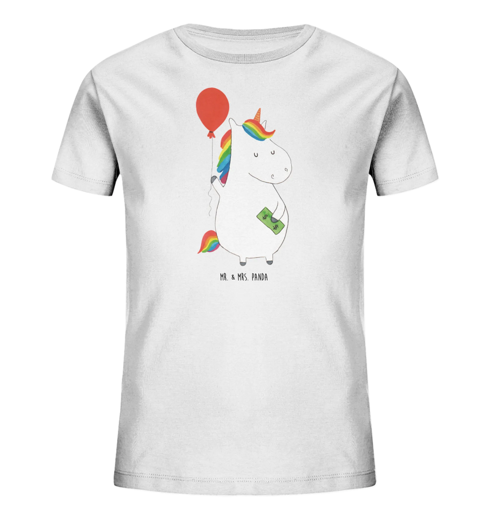Organic Kinder T-Shirt Einhorn Luftballon Kinder T-Shirt Jungen, Kinder T-Shirt Mädchen, Kinder T-Shirt, Unicorn, Einhorn, Einhörner, Einhorn Deko, Lebenslust, Freude, Geschenk, Luftballon, Geld, Freundin