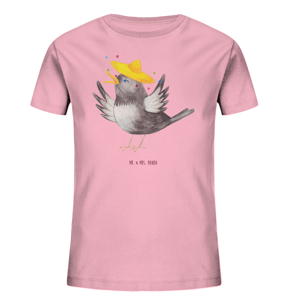 Organic Kinder T-Shirt Rabe Sombrero Kinder T-Shirt, Kinder T-Shirt Jungen, Kinder T-Shirt Mädchen, Tiere, Tiermotive, Gute Laune, Lustige Sprüche, glücklich sein, Glück Spruch, Fröhlich sein, Rabe, Vogel, Elster, Vögel, Froh, Spruch Positiv, Motivation