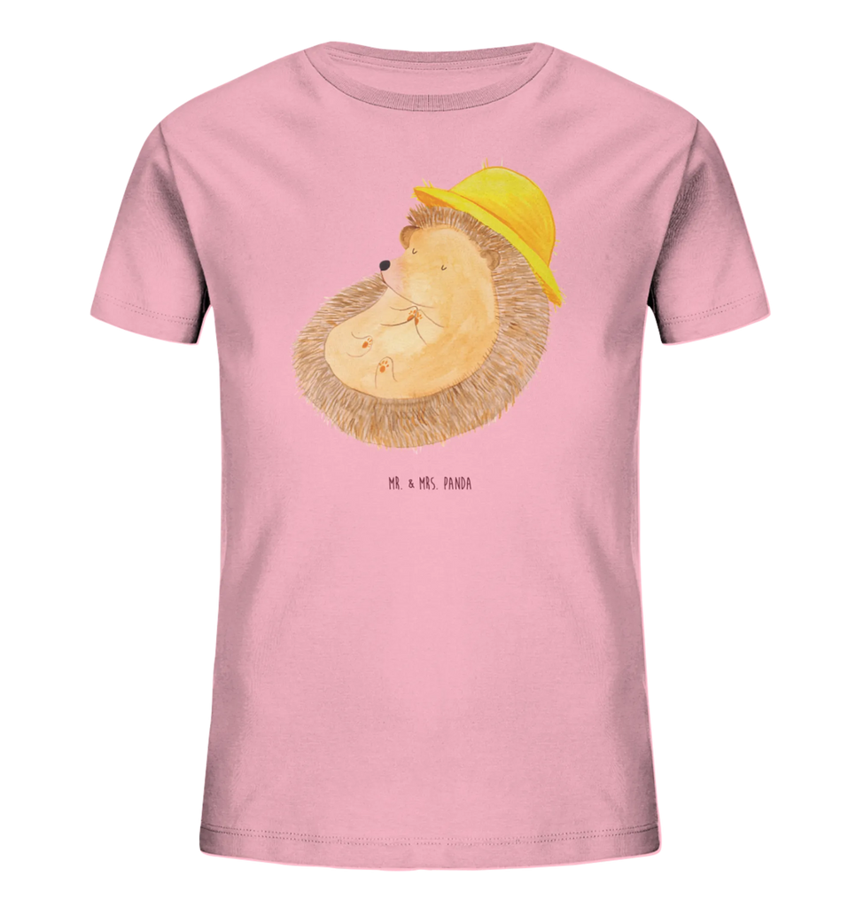 Organic Kids T-Shirt Hedgehog Pray Kinder T-Shirt Mädchen, Kinder T-Shirt, Kinder T-Shirt Jungen, Lustige Sprüche, Gute Laune, Tiere, Tiermotive, Dankbar, Amen, Leben, Gott, Genießen, Igel mit Hut, Dankbarkeit, Sonnenhut, Dankbar sein, Beten, Igel