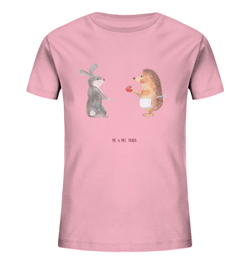 Organic Kinder T-Shirt Hase Igel Kinder T-Shirt Mädchen, Kinder T-Shirt, Kinder T-Shirt Jungen, Gute Laune, Tiere, Tiermotive, lustige Sprüche, Liebeskummer Geschenk, Liebe Spruch, Trösten, Trennungsschmerz, Herzschmerz, Igel, Hase, Spruch romantisch, Igel und Hase