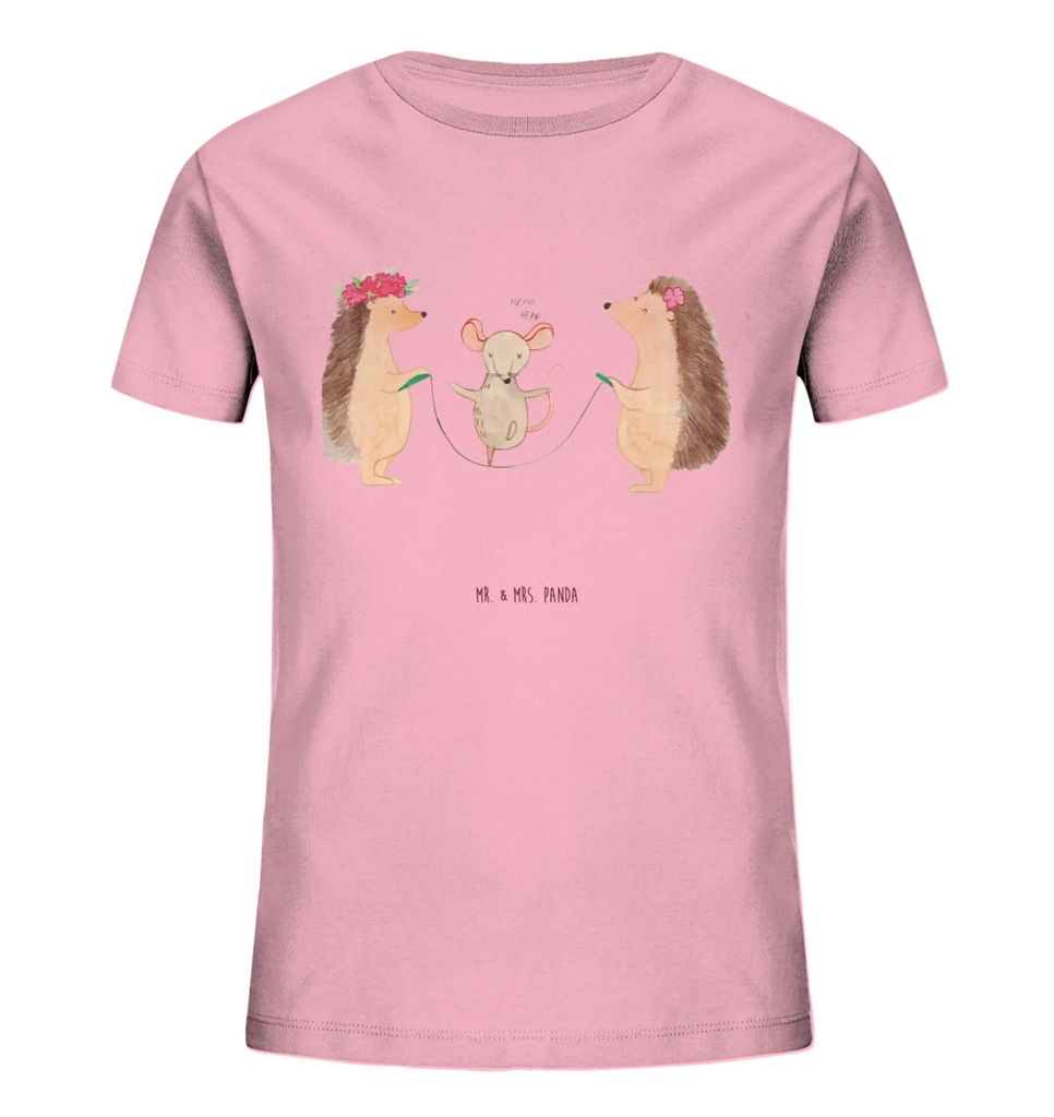 Organic Kinder T-Shirt Igel Seilhüpfen Kinder T-Shirt, Kinder T-Shirt Mädchen, Kinder T-Shirt Jungen, Lustige Sprüche, Gute Laune, Tiere, Tiermotive, Maus, Igel, Kindergarten, Kinder, Seilhüpfen, Seilspringen
