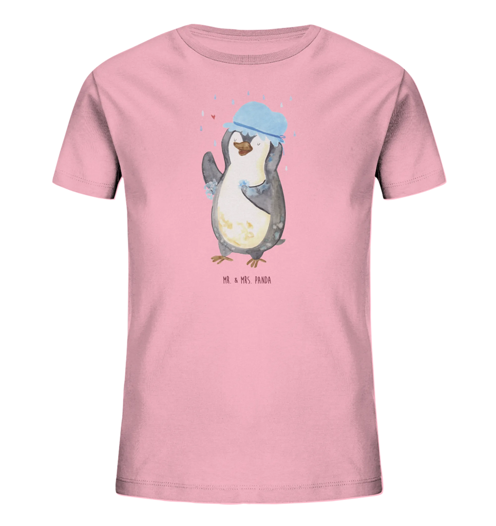 Organic Kids T-Shirt Penguin have a shower Kinder T-Shirt Jungen, Kinder T-Shirt Mädchen, Kinder T-Shirt, Pinguin, Lebensmotto, glücklich sein, Dusche, Duschen, Neustart, Motivation, Pinguine, Neuanfang