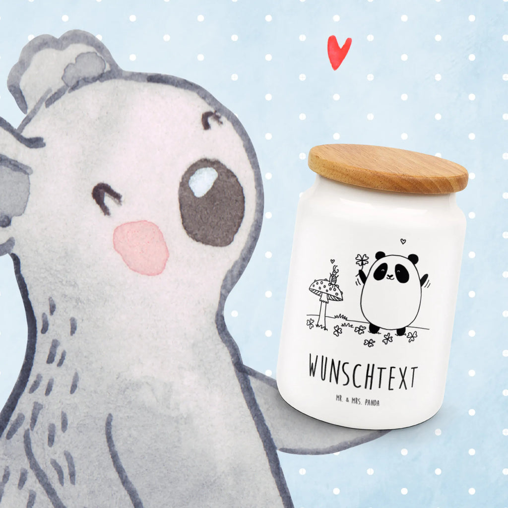 Personalized Storage Jar Panda Happiness monogrammed food storage, personalized cookie tin, personalized cookie jar, personalized storage container, personalized canister, personalized ceramic jar, engraved kitchen jar, personalized storage jar, custom treat canister, custom pantry container, personalized treat jar