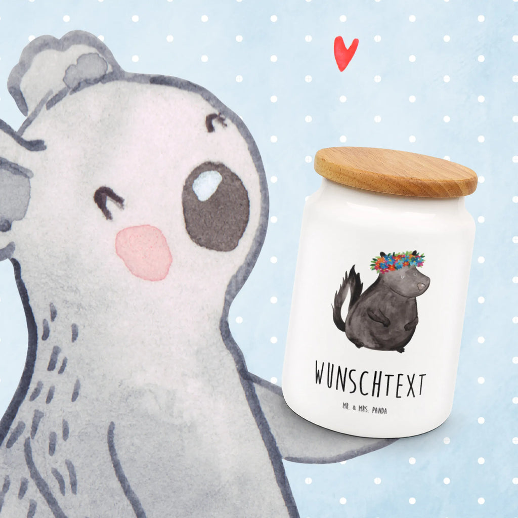Personalized Storage Jar skunk Girl personalized cookie tin, personalized canister, personalized treat jar, personalized storage jar, custom treat canister, monogrammed food storage, personalized storage container, personalized ceramic jar, engraved kitchen jar, personalized cookie jar, custom pantry container, Skunk, Yoga, Stinker, Predator, Live, Laugh, Stinky, Wild animal, Love, Namaste