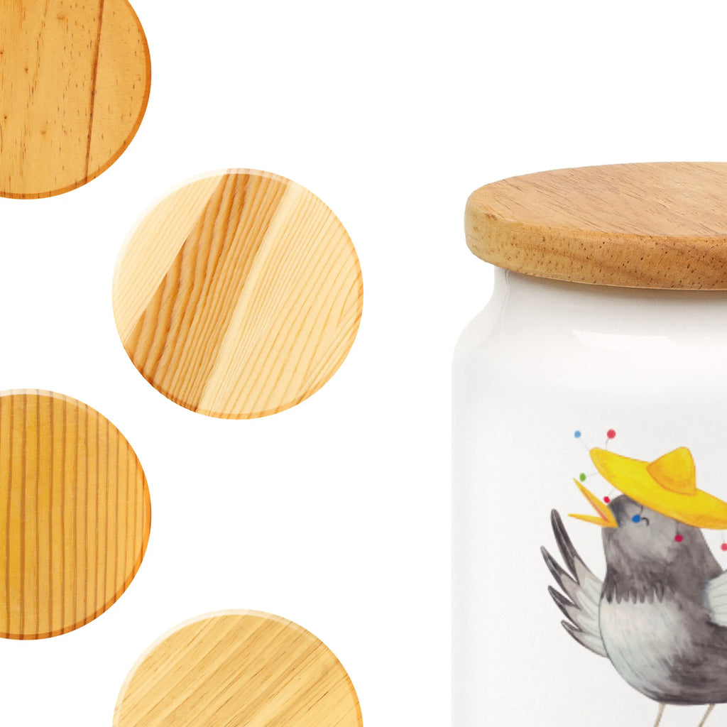 Personalized Storage Jar Crow sombrero personalized ceramic jar, personalized storage jar, personalized cookie jar, personalized treat jar, personalized cookie tin, engraved kitchen jar, personalized canister, custom pantry container, personalized storage container, monogrammed food storage, custom treat canister, small animals, cute, funny, cute animal motives, hand drawn, small world, funny sayings, good mood, happy, gifts, gift ideas, special gifts, animal lover, card, Raven, Bird, Birds, Motivation, Saying positive, Happiness Saying, Be happy, Magpie