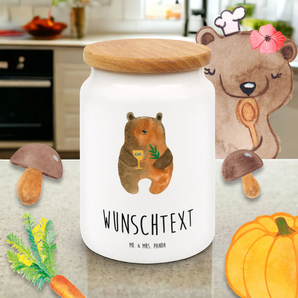 Personalized Storage Jar bear confirmation personalized cookie jar, custom pantry container, personalized storage container, personalized treat jar, personalized storage jar, personalized ceramic jar, custom treat canister, engraved kitchen jar, monogrammed food storage, personalized canister, personalized cookie tin, bear, teddy, teddy bear, cuddly toy, confirmation, service, church, evangelic