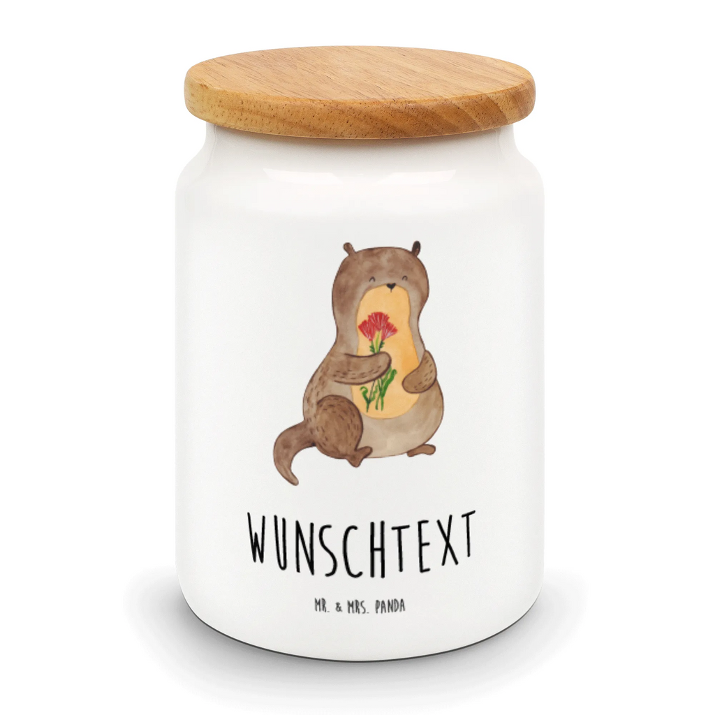 Spersonalizowany pojemnik na zapasy wydra bukiet kwiatów Kuna, wydra, morska wydra