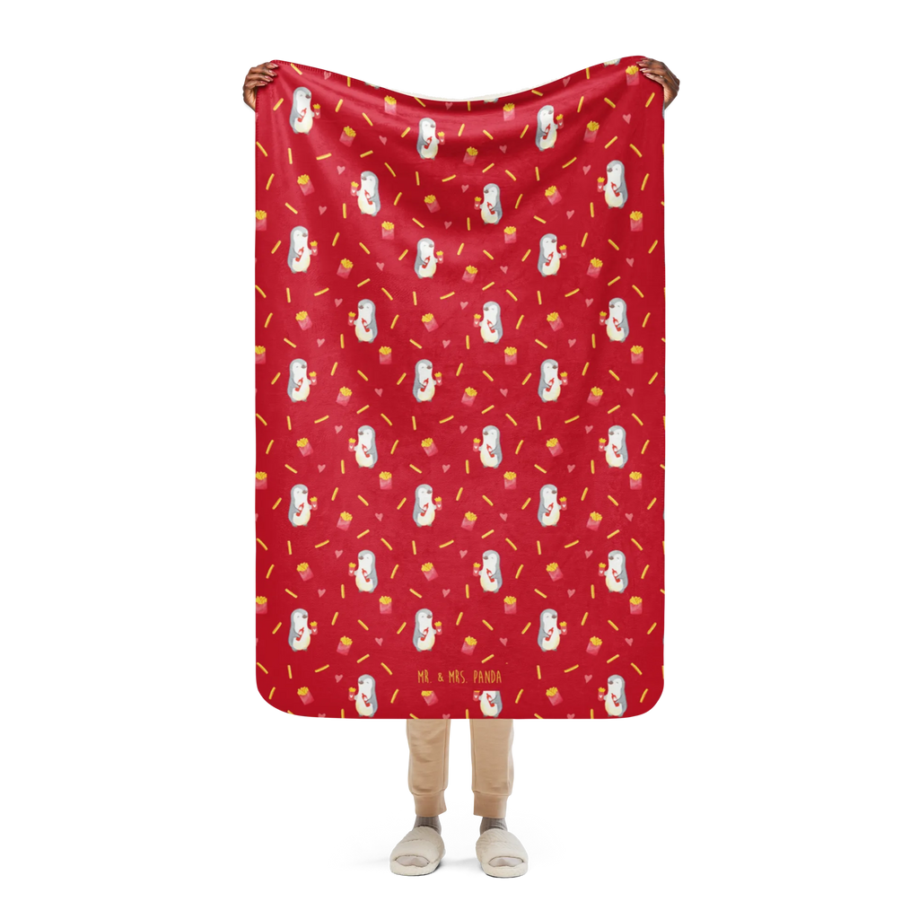 Sherpa Kuscheldecke Pinguin Pommes Muster Liebe, Partner, Freund, Freundin, Ehemann, Ehefrau, Heiraten, Verlobung, Heiratsantrag, Liebesgeschenk, Jahrestag, Hocheitstag, Mitbringsel, Liebesbeweis, Geschenk für Freundin, für Männer, Valentinstag, Geschenk für Partner, Hochzeitstag, Geschenk für Frauen, für Ehemann