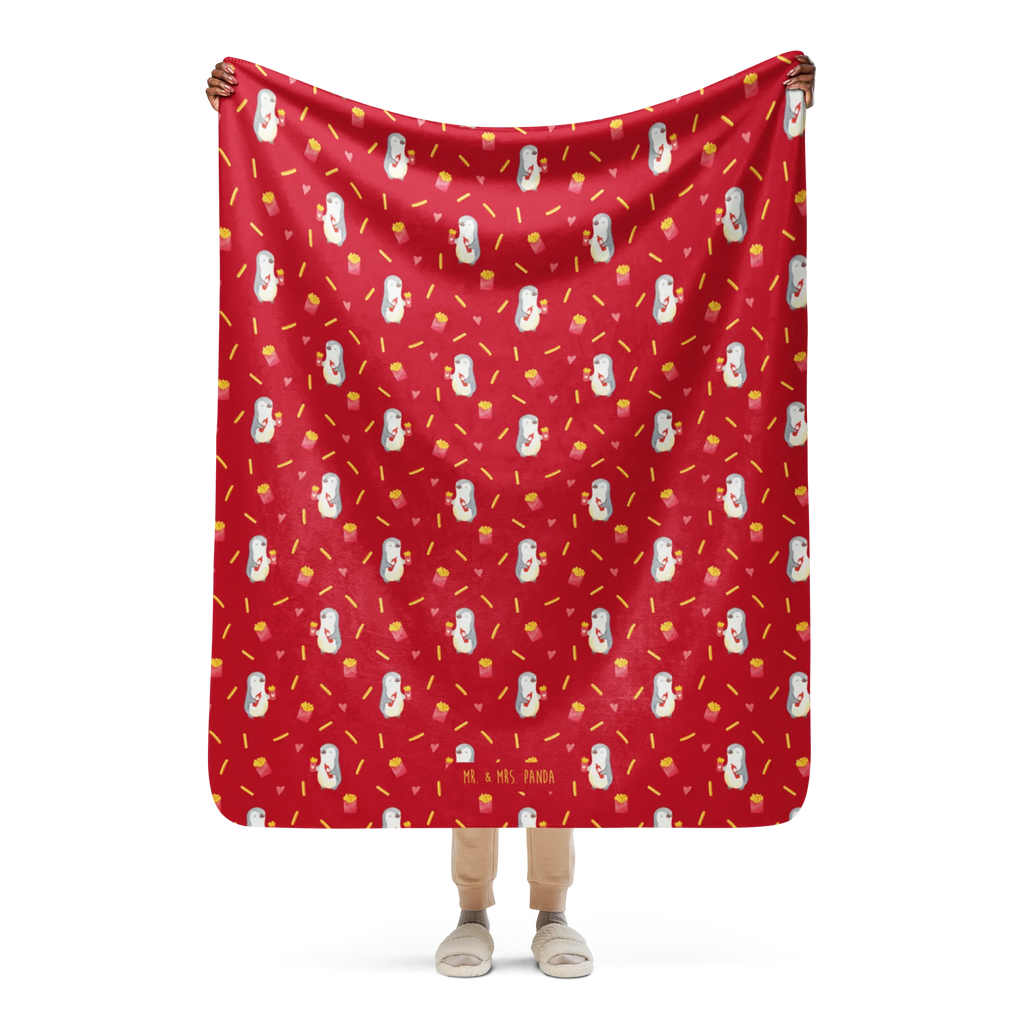 Sherpa Kuscheldecke Pinguin Pommes Muster Liebe, Partner, Freund, Freundin, Ehemann, Ehefrau, Heiraten, Verlobung, Heiratsantrag, Liebesgeschenk, Jahrestag, Hocheitstag, Mitbringsel, Liebesbeweis, Geschenk für Freundin, für Männer, Valentinstag, Geschenk für Partner, Hochzeitstag, Geschenk für Frauen, für Ehemann