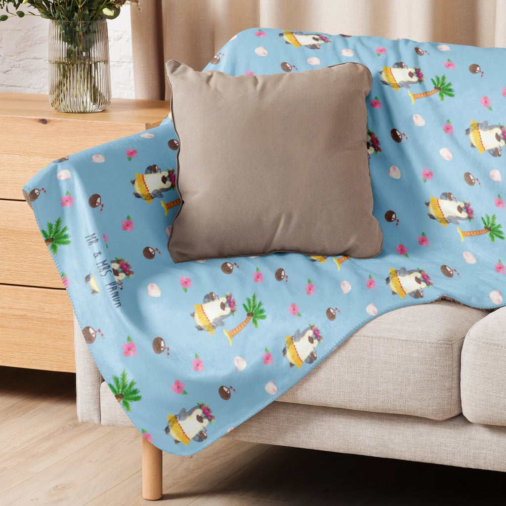 Sherpa Kuscheldecke Pinguin Kokosnuss Muster Pinguin, Hawaii, Pinguine, Urlaub, Aloha, Kokosnuss