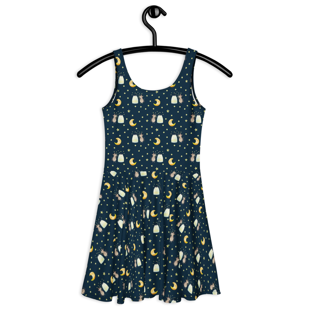 Sommerkleid Maus Sterne Muster Sommerkleid, Kleid, Skaterkleid, Tiermotive, Gute Laune, lustige Sprüche, Tiere, Maus, Sterne, Wunsch, Kind, Taufe, Taufgeschenk, Geburt, Schwangerschaft, erstes Kind, Kindergeburtstag, Geburtstag, Hoffnung, Träume