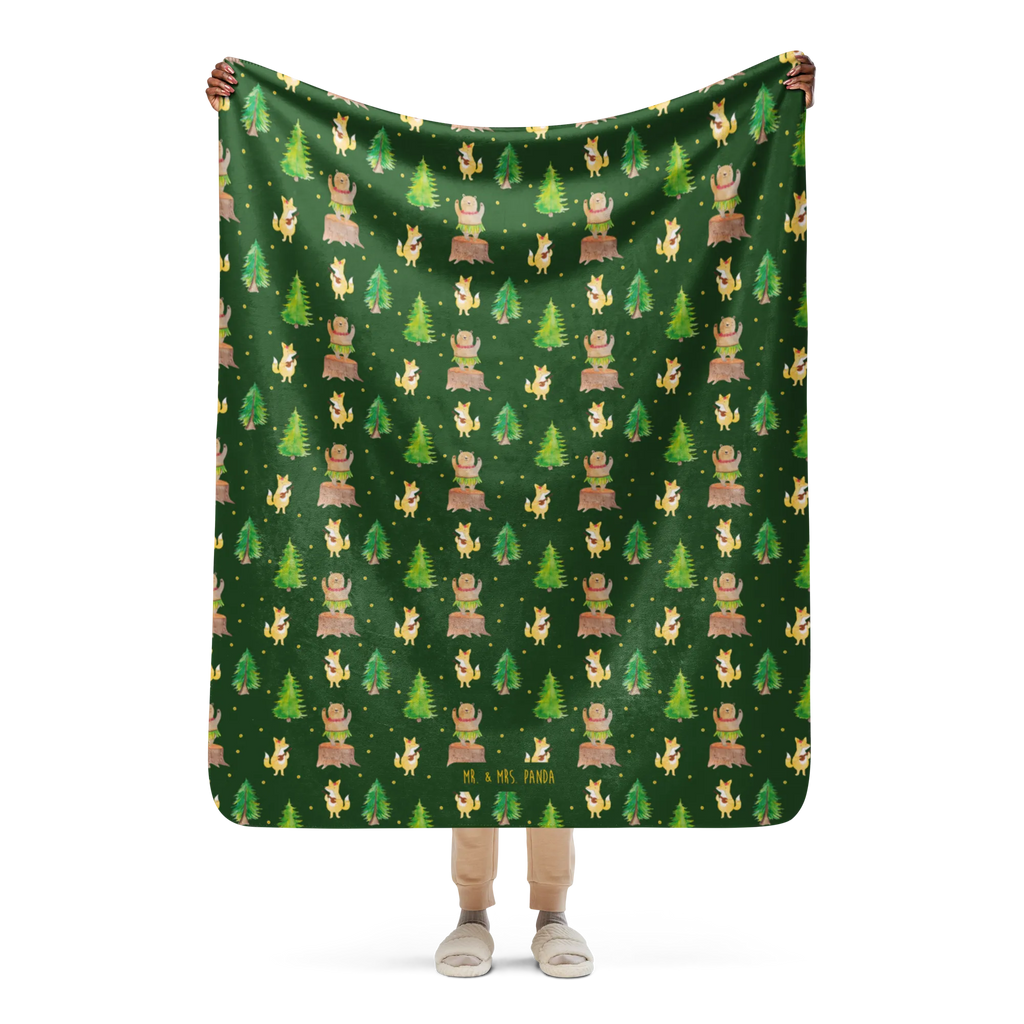 Sherpa cuddly blanket forest animals Aloha small animals, cute, funny, cute animal motives, hand drawn, small world, funny sayings, good mood, happy, gifts, gift ideas, special gifts, animal lover, card, life, bear, laughter, hedgehog, rabbit, aloha, forest animals, music, forest, dancing