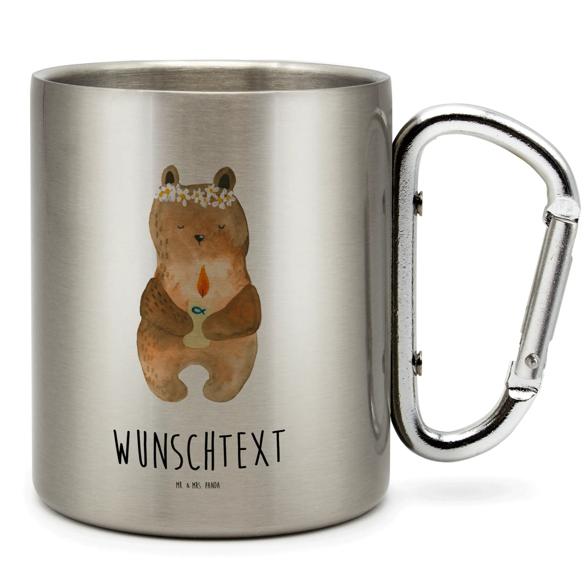 Personalized Stainless Steel Mug bear communion bear, teddy, teddy bear, cuddly toy, God's blessing, communion, catholic, baptismal candle