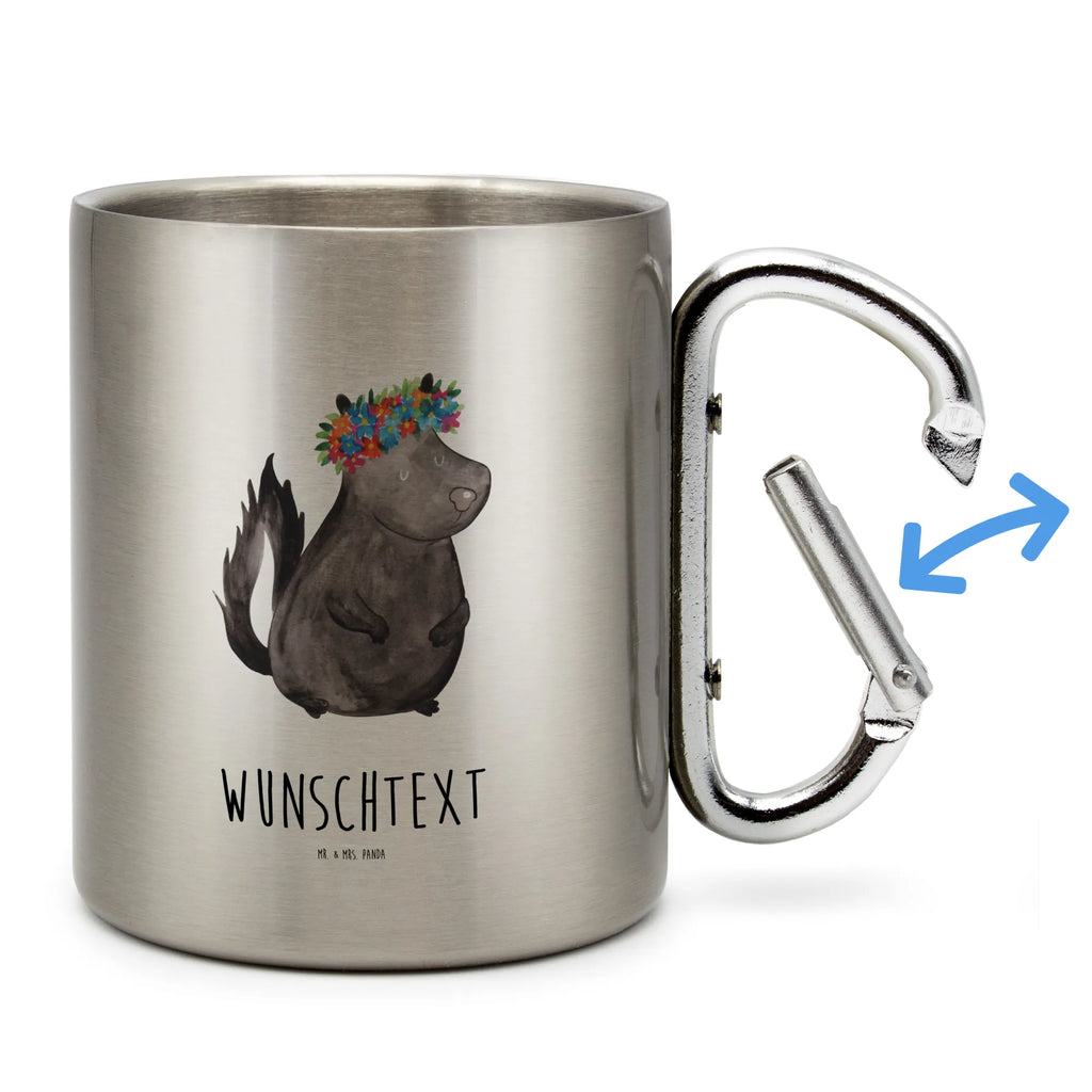 Spersonalizowany kubek ze stali nierdzewnej skunks dziewczynka Stinktier, Skunk