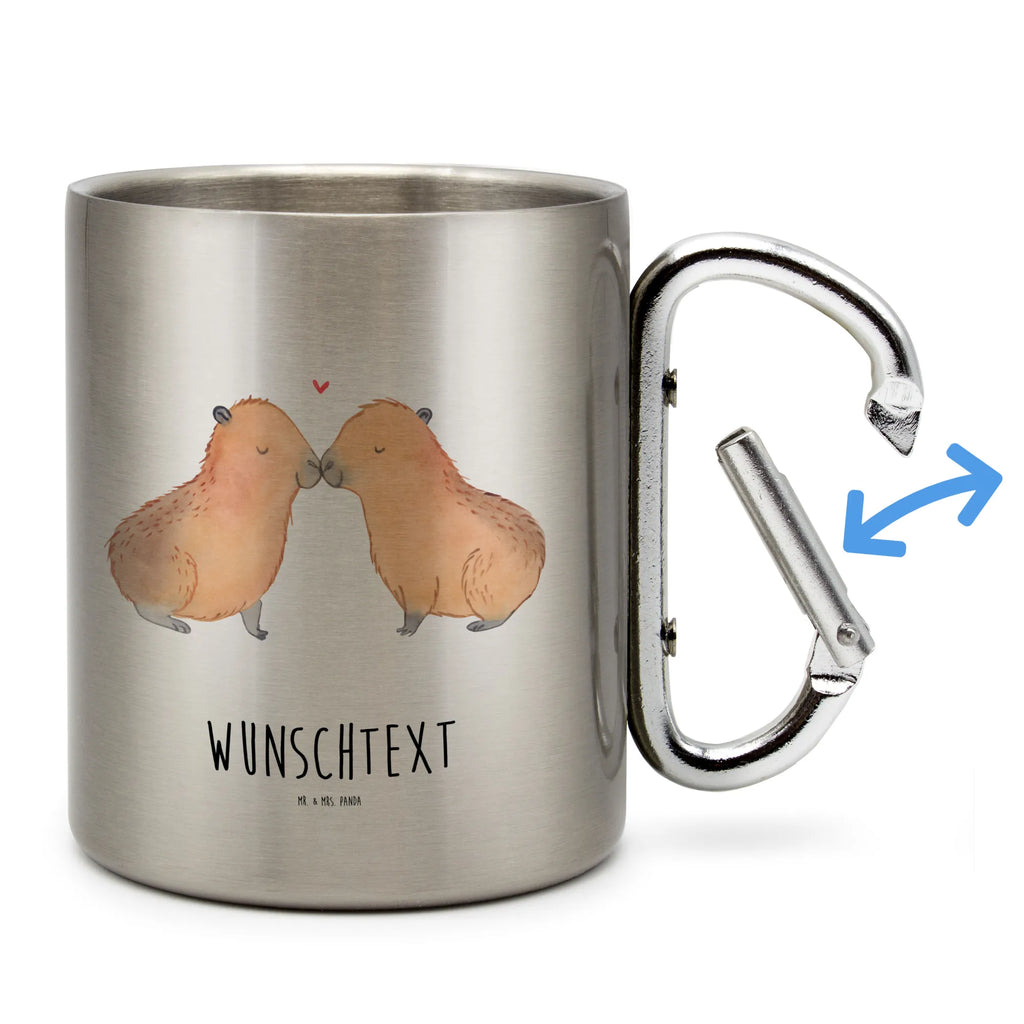 Personalized Stainless Steel Mug Capybara love small animals, cute, funny, cute animal motives, hand drawn, small world, funny sayings, good mood, happy, gifts, gift ideas, special gifts, animal lover, card