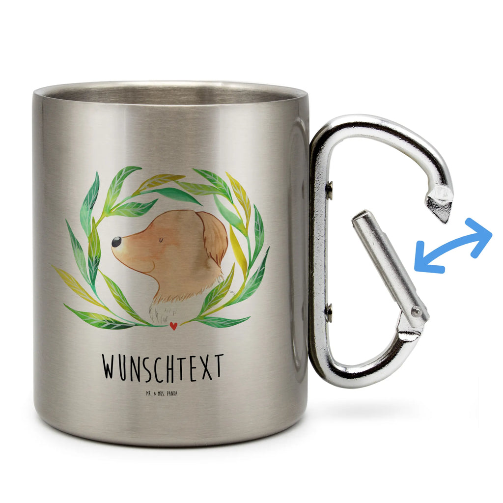 Spersonalizowany kubek ze stali nierdzewnej pies kwiaty Pies, motyw psa, zwierzę domowe, rasa psa, miłośnik zwierząt, właściciel psa, powiedzenia