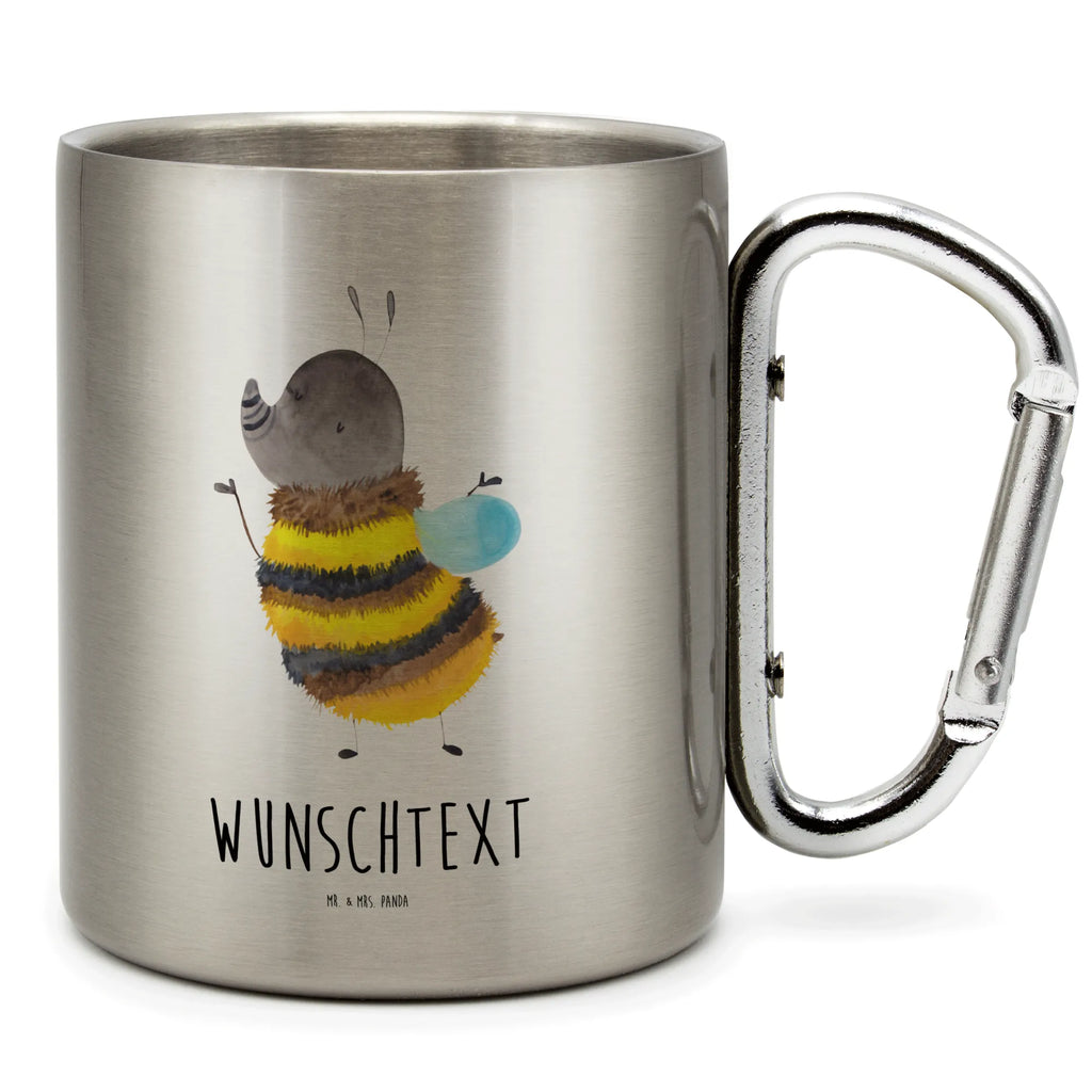 Personalized Stainless Steel Mug bumblebee fluffy small animals, cute, funny, cute animal motives, hand drawn, small world, funny sayings, good mood, happy, gifts, gift ideas, special gifts, animal lover, card, Bee, Fluffy, Bumblebee, Nature, Flower