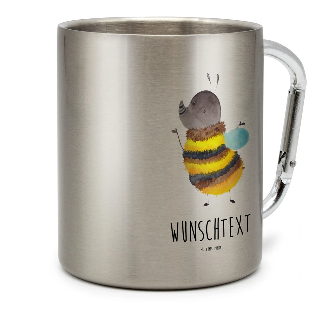Personalized Stainless Steel Mug bumblebee fluffy small animals, cute, funny, cute animal motives, hand drawn, small world, funny sayings, good mood, happy, gifts, gift ideas, special gifts, animal lover, card, Bee, Fluffy, Bumblebee, Nature, Flower