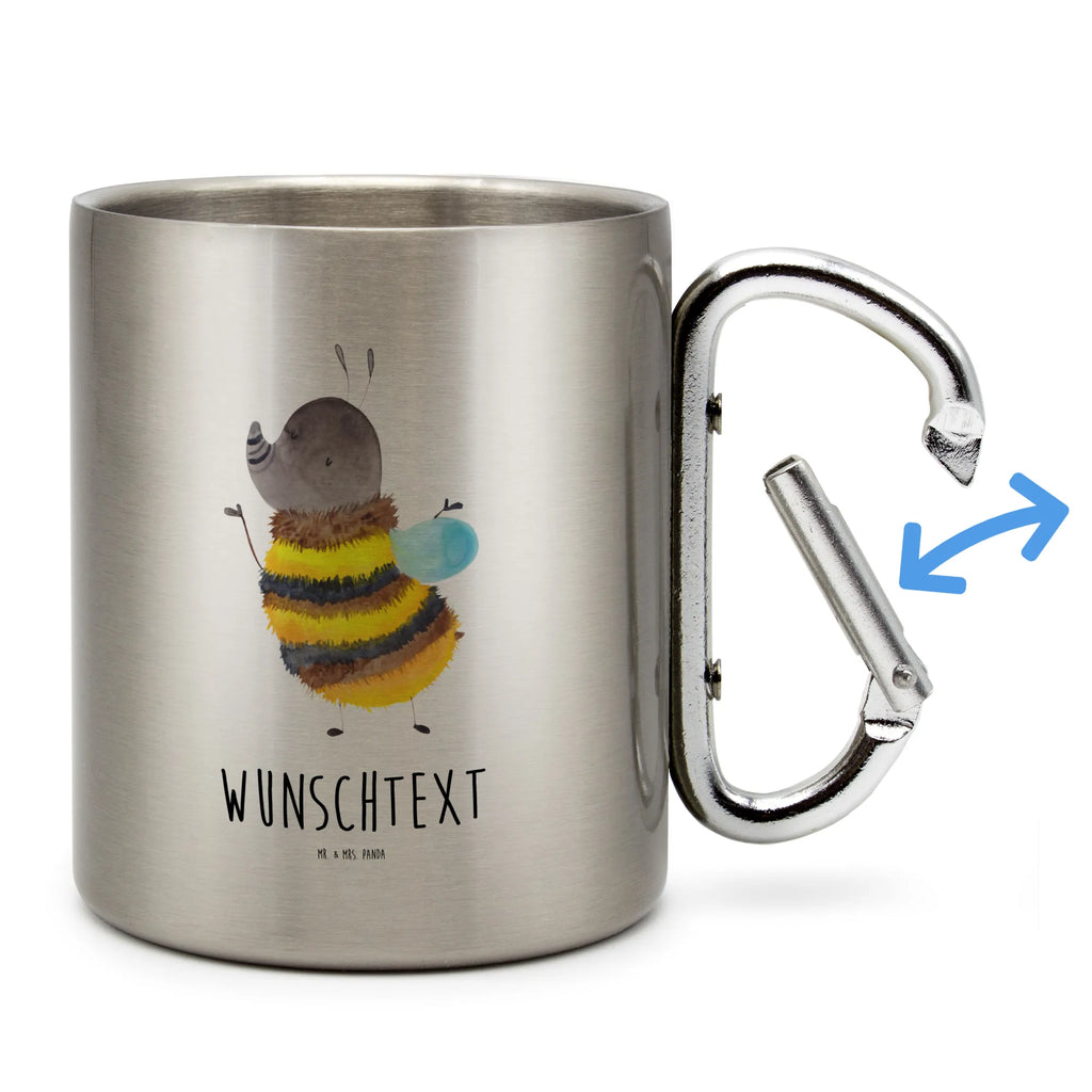 Personalized Stainless Steel Mug bumblebee fluffy small animals, cute, funny, cute animal motives, hand drawn, small world, funny sayings, good mood, happy, gifts, gift ideas, special gifts, animal lover, card, Bee, Fluffy, Bumblebee, Nature, Flower