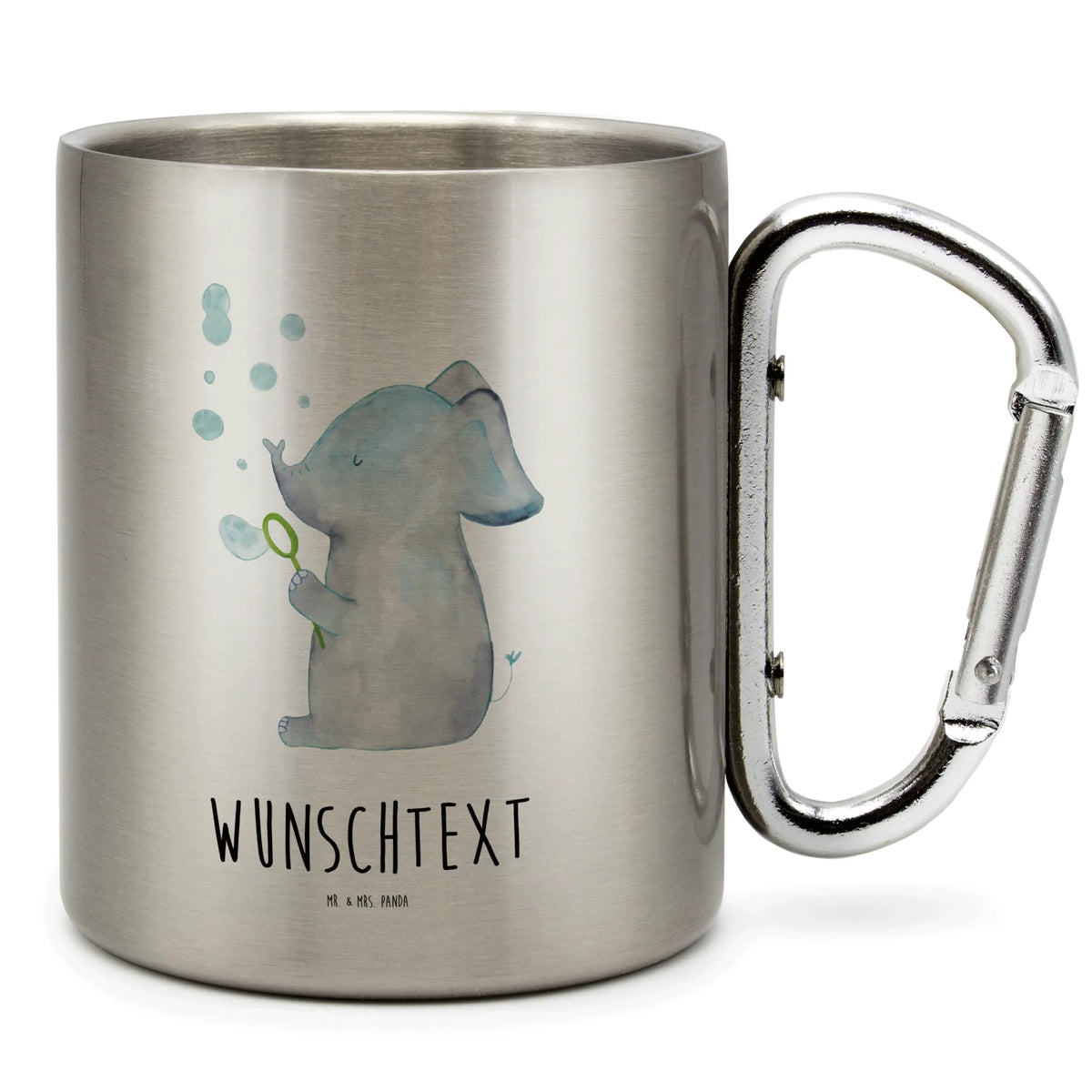 Personalized Stainless Steel Mug elephant soap bubbles small animals, cute, funny, cute animal motives, hand drawn, small world, funny sayings, good mood, happy, gifts, gift ideas, special gifts, animal lover, card, elephants, proof of love, home, feeling. Home, proboscidean, love saying, soap bubbles, Elephant, love, pachyderm