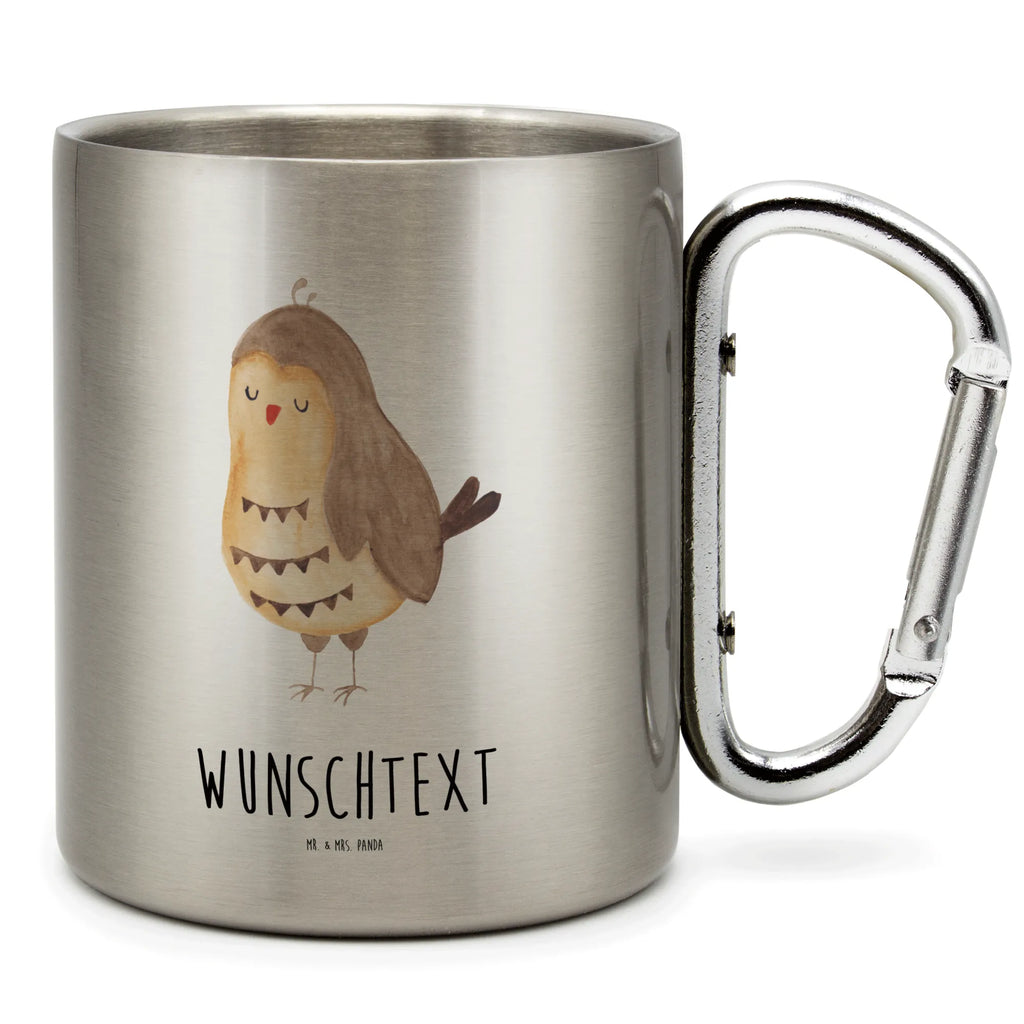 Spersonalizowany kubek ze stali nierdzewnej sowa zadowolona Sowa