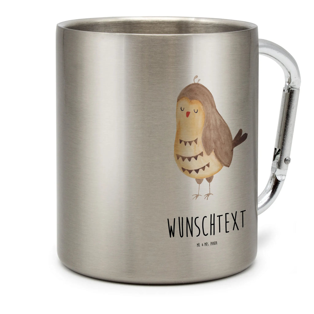 Spersonalizowany kubek ze stali nierdzewnej sowa zadowolona Sowa