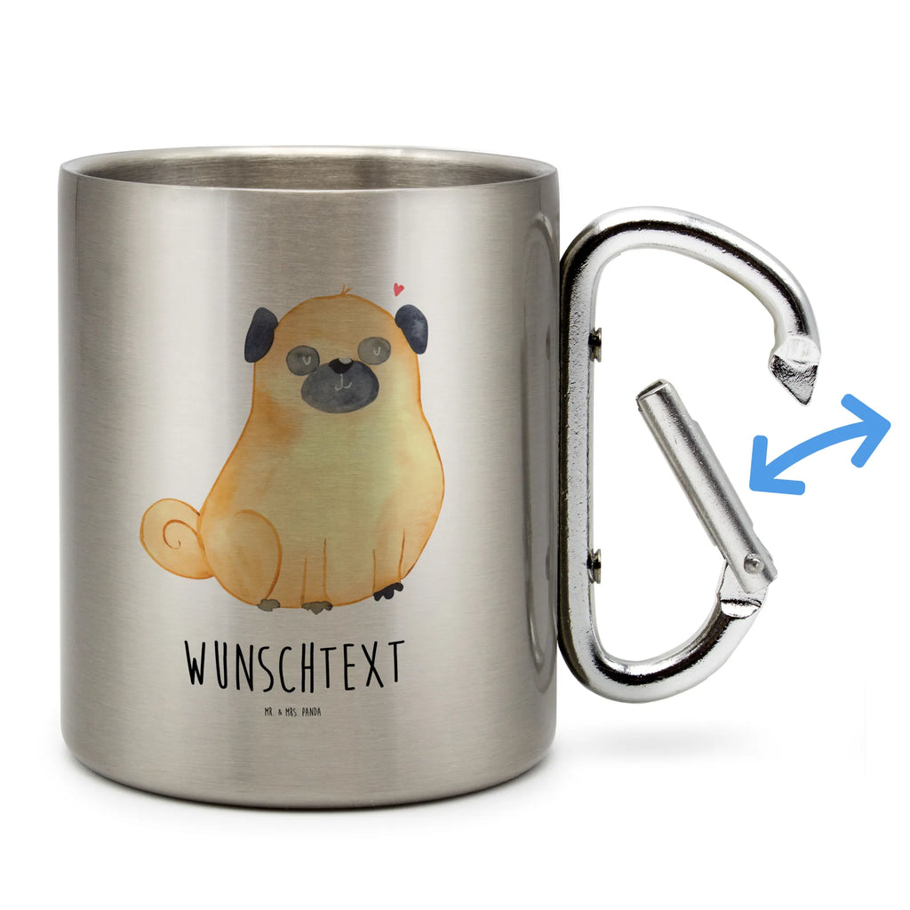 Spersonalizowany kubek ze stali nierdzewnej Mops Pies, motyw psa, zwierzę domowe, rasa psa, miłośnik zwierząt, właściciel psa, powiedzenia