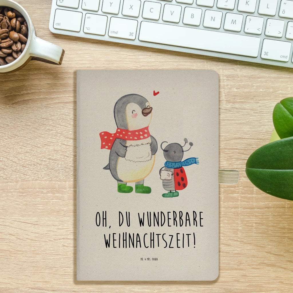 Cotton notebook Smörle Wintertime notes, notepad, sketchbook, diary, writing book, address book, notebook, entry book, journal, Winter, Christmas, Christmas time, snow