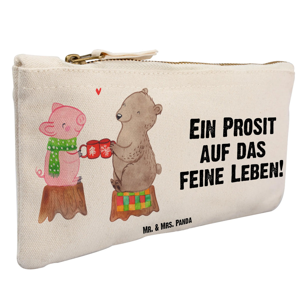 torebka na makijaż Ciepły prosiaczek Impreza Schlampermäppchen, Federmappe, Kulturtasche, Schminkbeutel, pencil case, toiletry bag, Waschbeutel, Waschtasche, utensilientasche, Kulturbeutel, Stiftemäppchen, Schminktäschchen, aufbewahrungstasche, Kosmetikbeutel, pinsel tasche, Schminktasche, Mäppchen, Etui, beauty case, aufbewahrungsbeutel, Kosmetiktasche, kosmetiktäschchen, beauty tasche, Weihnachten, Winter, Weihnachtsdeko, Nikolaus, Advent, Heiligabend, Wintermotiv, Schwein, Bär, Alles Gute, Weihnachtszeit, Prost