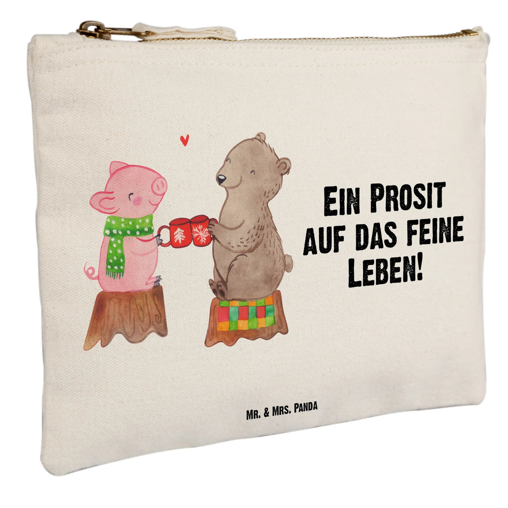 torebka na makijaż Ciepły prosiaczek Impreza Schlampermäppchen, Federmappe, Kulturtasche, Schminkbeutel, pencil case, toiletry bag, Waschbeutel, Waschtasche, utensilientasche, Kulturbeutel, Stiftemäppchen, Schminktäschchen, aufbewahrungstasche, Kosmetikbeutel, pinsel tasche, Schminktasche, Mäppchen, Etui, beauty case, aufbewahrungsbeutel, Kosmetiktasche, kosmetiktäschchen, beauty tasche, Weihnachten, Winter, Weihnachtsdeko, Nikolaus, Advent, Heiligabend, Wintermotiv, Schwein, Bär, Alles Gute, Weihnachtszeit, Prost