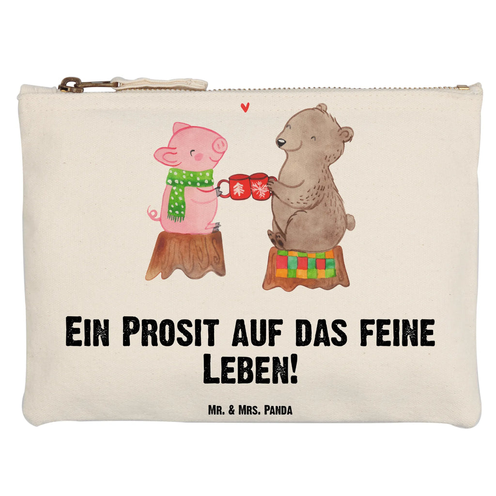 torebka na makijaż Ciepły prosiaczek Impreza Schlampermäppchen, Federmappe, Kulturtasche, Schminkbeutel, pencil case, toiletry bag, Waschbeutel, Waschtasche, utensilientasche, Kulturbeutel, Stiftemäppchen, Schminktäschchen, aufbewahrungstasche, Kosmetikbeutel, pinsel tasche, Schminktasche, Mäppchen, Etui, beauty case, aufbewahrungsbeutel, Kosmetiktasche, kosmetiktäschchen, beauty tasche, Weihnachten, Winter, Weihnachtsdeko, Nikolaus, Advent, Heiligabend, Wintermotiv, Schwein, Bär, Alles Gute, Weihnachtszeit, Prost