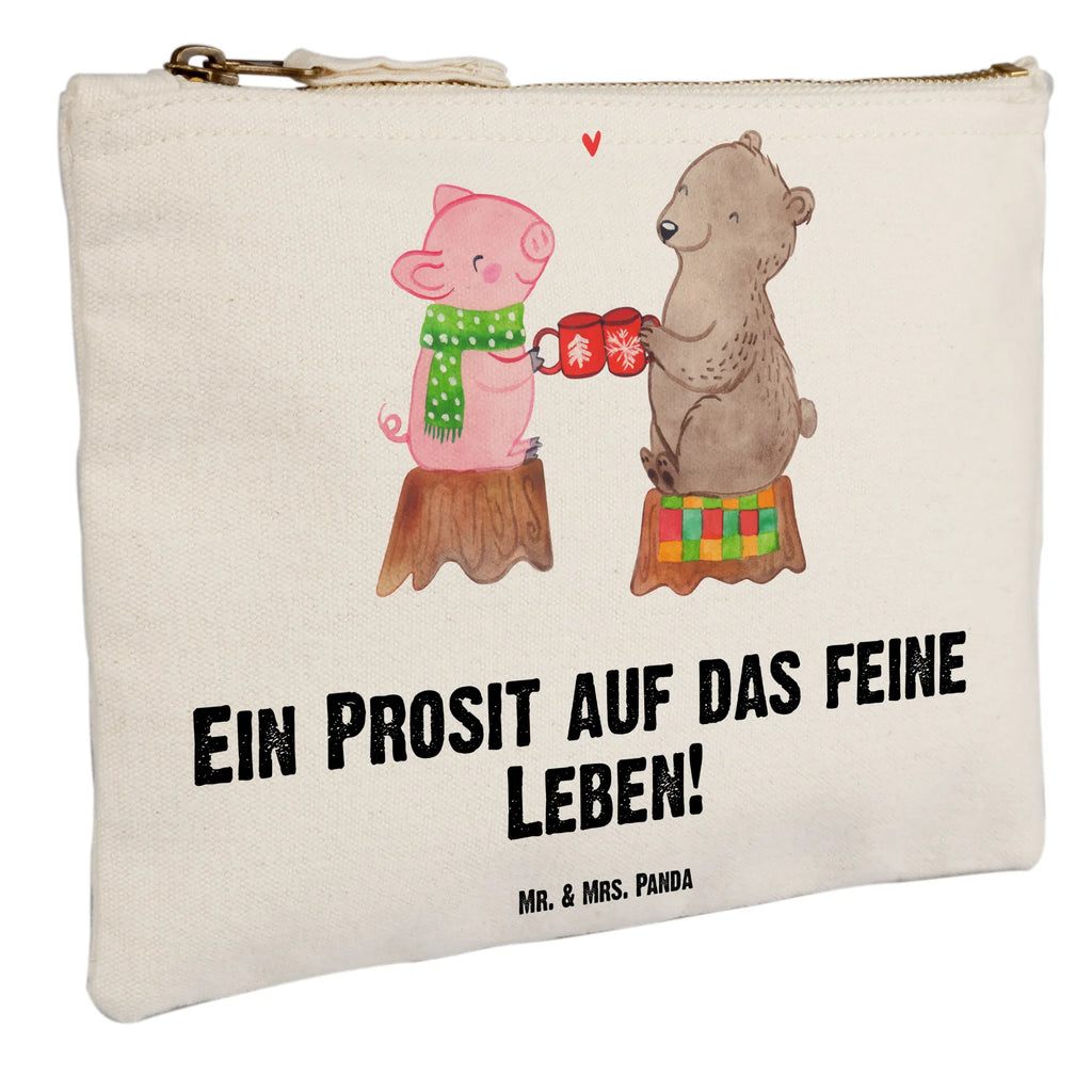 torebka na makijaż Ciepły prosiaczek Impreza Schlampermäppchen, Federmappe, Kulturtasche, Schminkbeutel, pencil case, toiletry bag, Waschbeutel, Waschtasche, utensilientasche, Kulturbeutel, Stiftemäppchen, Schminktäschchen, aufbewahrungstasche, Kosmetikbeutel, pinsel tasche, Schminktasche, Mäppchen, Etui, beauty case, aufbewahrungsbeutel, Kosmetiktasche, kosmetiktäschchen, beauty tasche, Weihnachten, Winter, Weihnachtsdeko, Nikolaus, Advent, Heiligabend, Wintermotiv, Schwein, Bär, Alles Gute, Weihnachtszeit, Prost