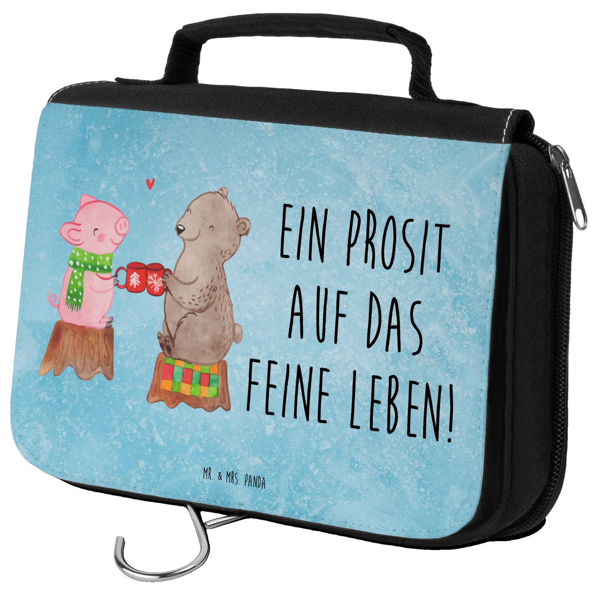 Wash bag Glowing Pig Bash Cosmetic bag, To hang up, Wash bag, Ladies, Toilet bag, Gentlemen, Winter, Christmas, Christmas time, snow