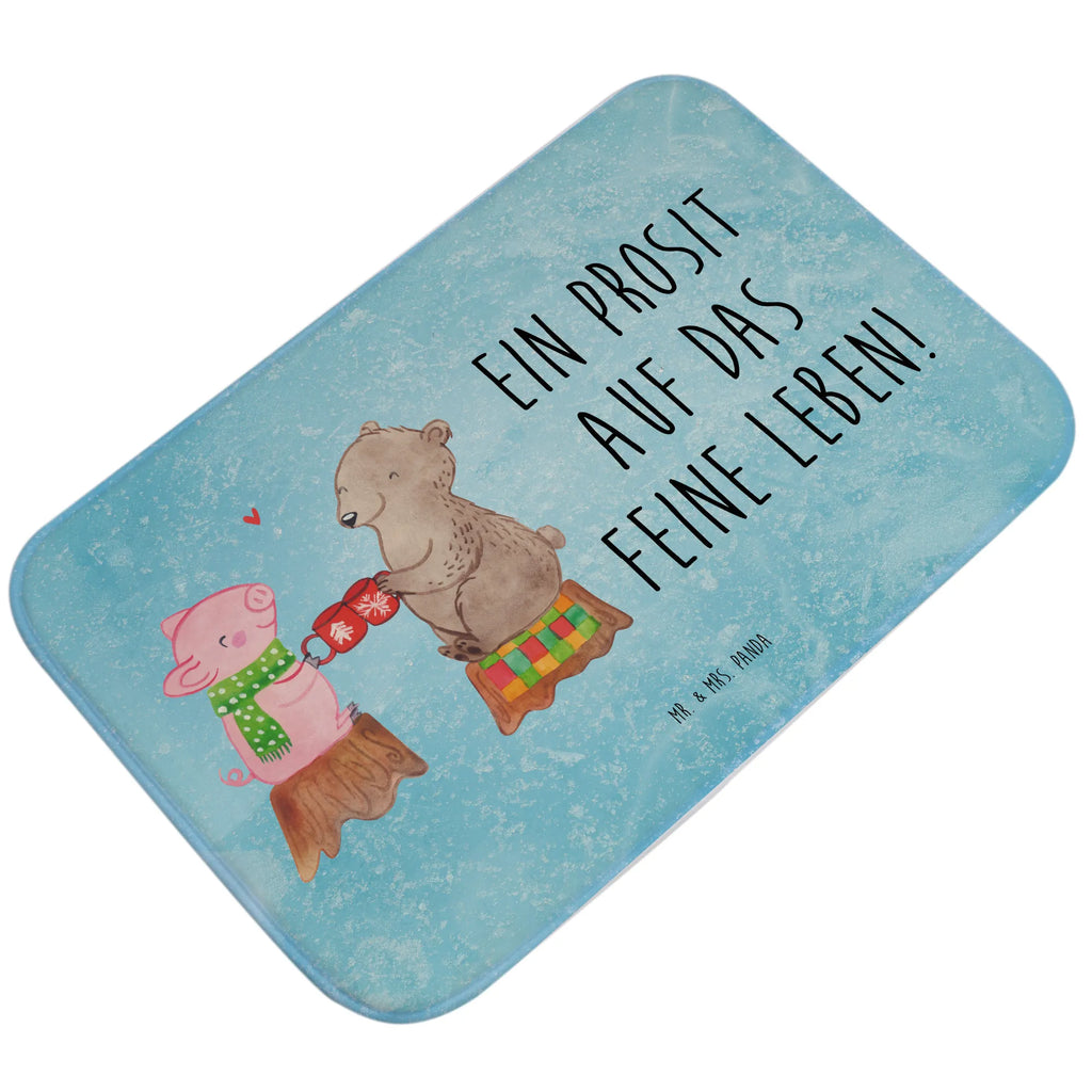 Bath mat Glowing Pig Bash Bath rug, Shower mat, non-slip, Bath mat, Winter, Christmas, Christmas time, snow